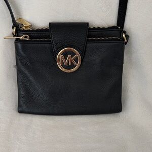 Michael Kors Black and Gold Crossbody Bag